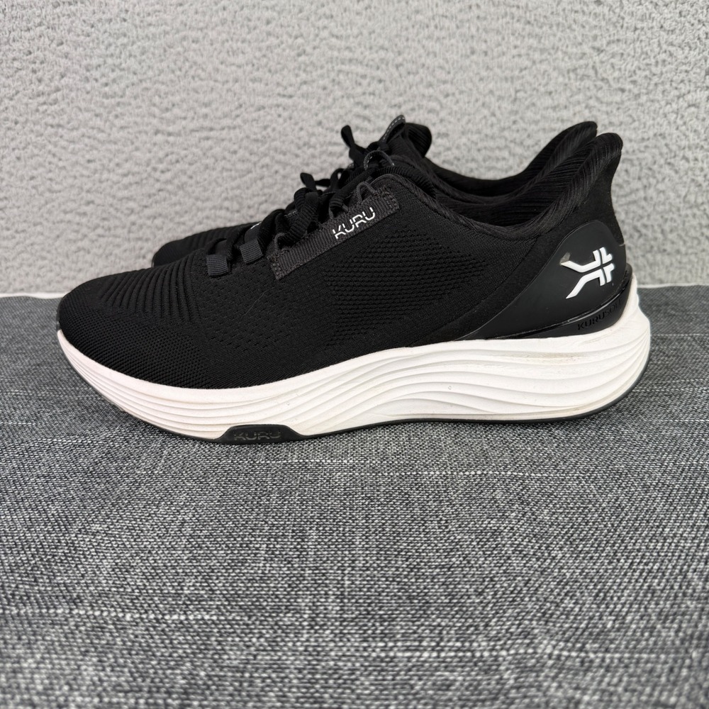 KURU Atom Sneakers Mens 11 Wide Black White Orthopedic Running Shoes 107401110